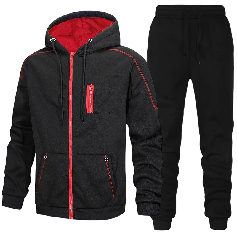 Outdoor Sports Outfit - Jesienno-zimowy, codzienny, sportowy dres do biegania,